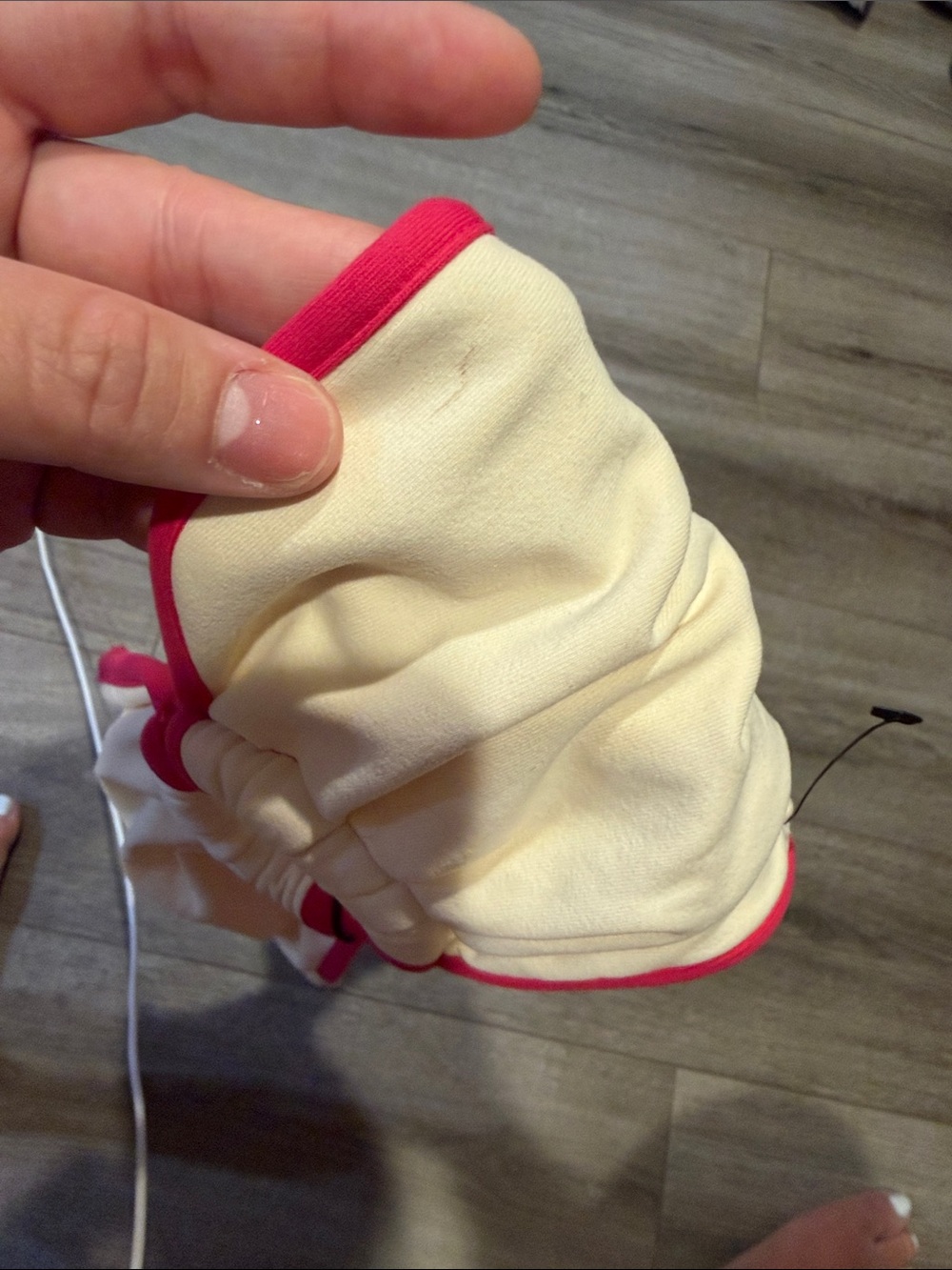 MONTCE CREAM RASPBERRY BANDEAU BIKINI TOP NWT MEDIUM - Picture 4 of 5